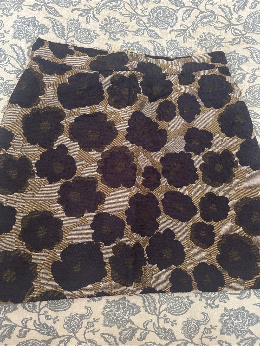 Sam Edelman Black Floral Mini Skirt on Brown